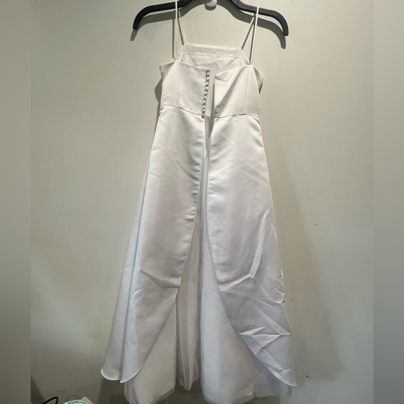 David's Bridal White Kids Formal Dress - Picture 3 of 5